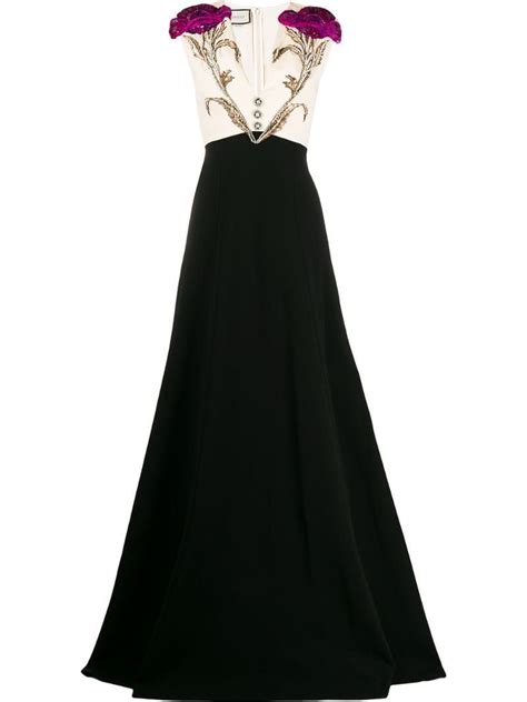 gucci black gown|farfetch gucci evening dresses.